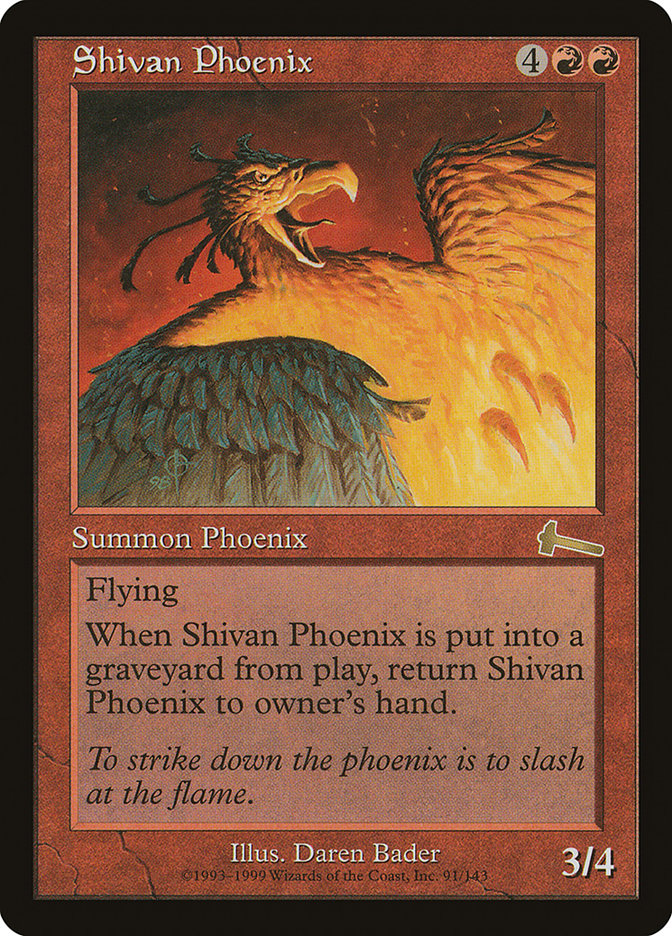 Shivan Phoenix [Urza's Legacy] | Kessel Run Games Inc. 