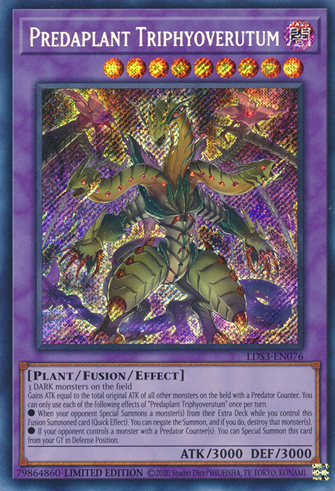 Predaplant Triphyoverutum [LDS3-EN076] Secret Rare | Kessel Run Games Inc. 