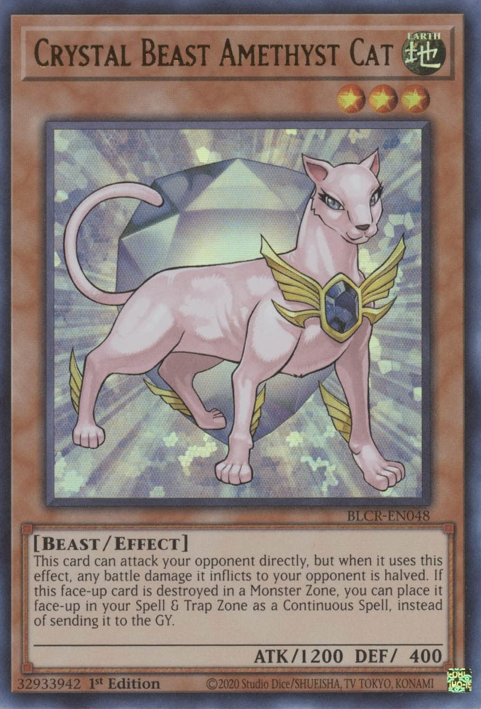 Crystal Beast Amethyst Cat [BLCR-EN048] Ultra Rare | Kessel Run Games Inc. 