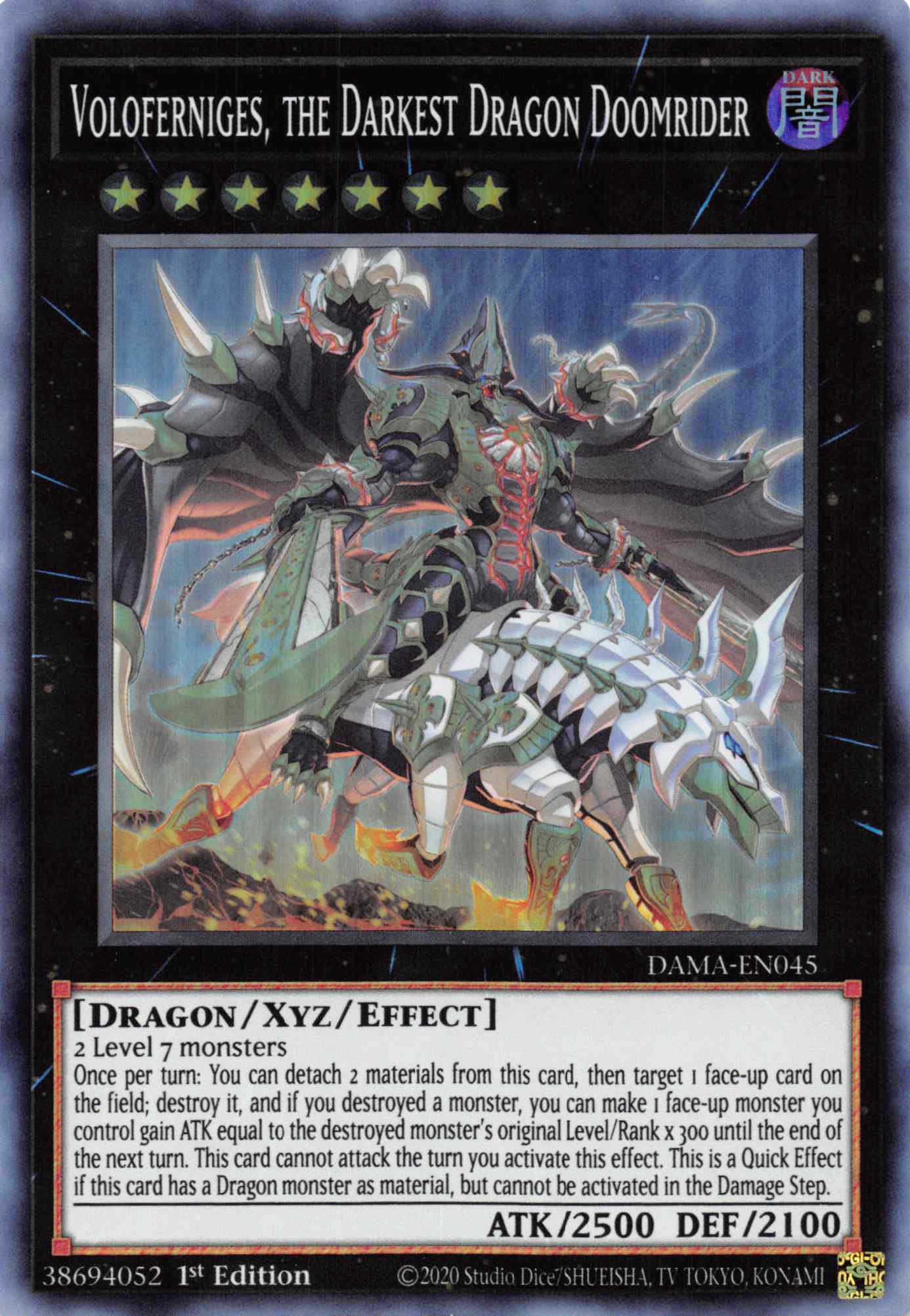 Voloferniges, the Darkest Dragon Doomrider [DAMA-EN045] Super Rare | Kessel Run Games Inc. 