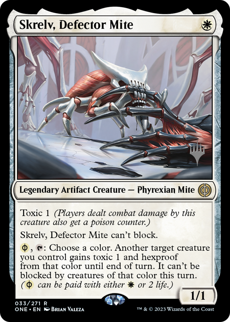 Skrelv, Defector Mite (Promo Pack) [Phyrexia: All Will Be One Promos] | Kessel Run Games Inc. 