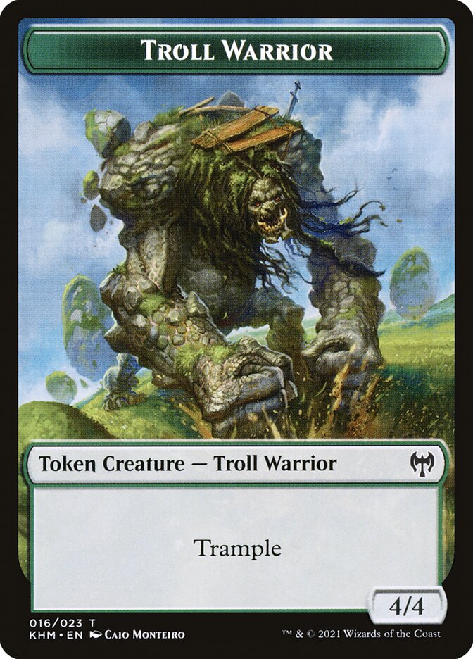 Treasure // Troll Warrior Double-Sided Token [Kaldheim Tokens] | Kessel Run Games Inc. 