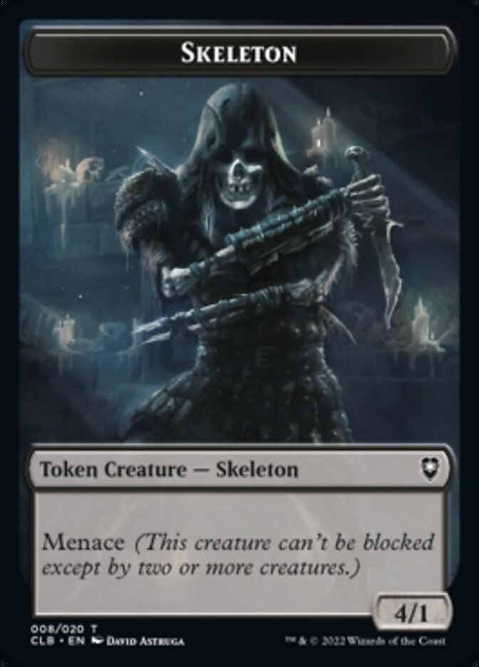 Skeleton Token [Commander Legends: Battle for Baldur's Gate Tokens] | Kessel Run Games Inc. 