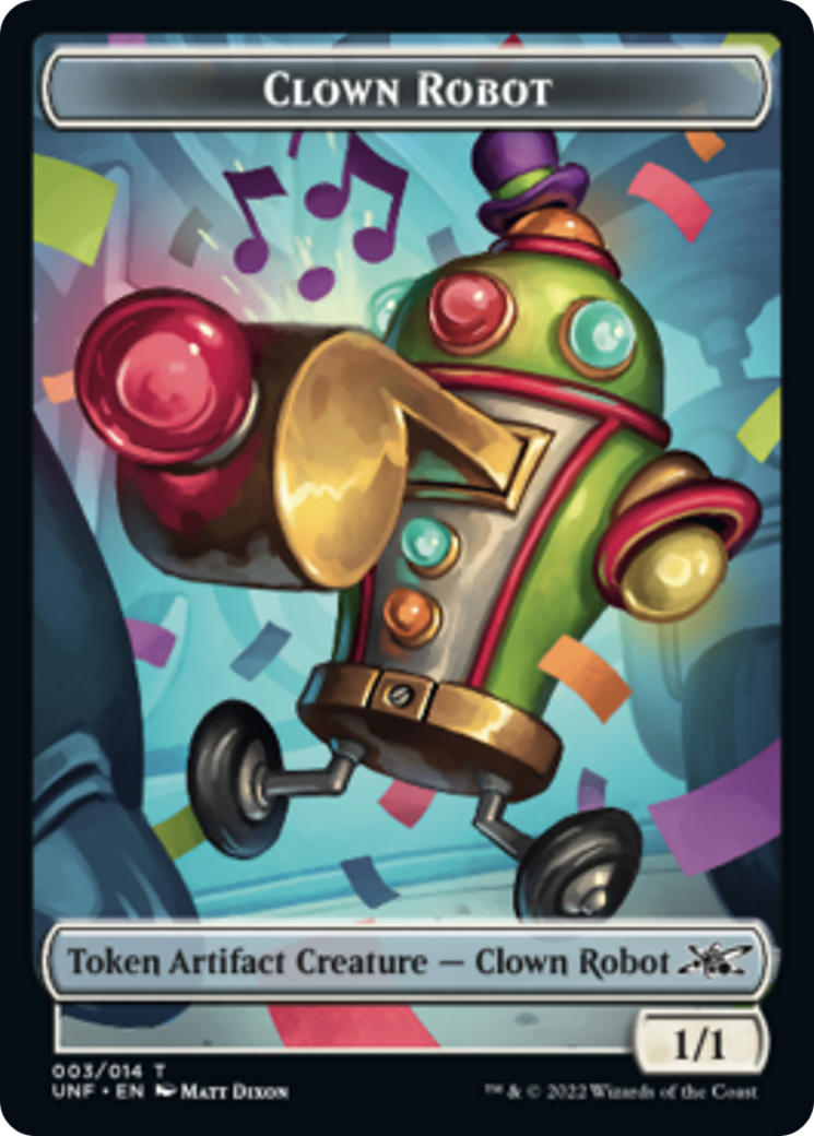 Clown Robot (003) // Treasure (013) Double-Sided Token [Unfinity Tokens] | Kessel Run Games Inc. 