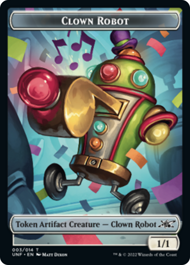 Clown Robot (003) // Food (011) Double-Sided Token [Unfinity Tokens] | Kessel Run Games Inc. 