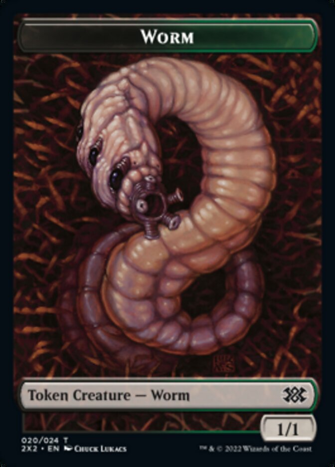 Worm // Aven Initiate Double-Sided Token [Double Masters 2022 Tokens] | Kessel Run Games Inc. 