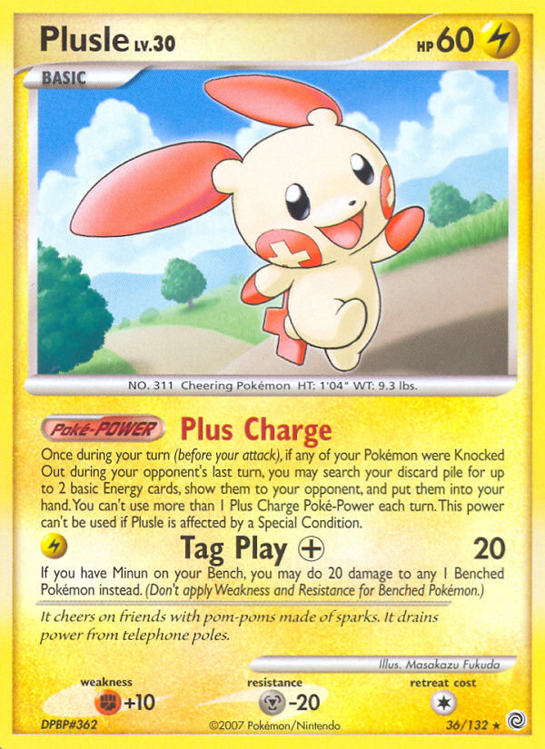 Plusle (36/132) [Diamond & Pearl: Secret Wonders] | Kessel Run Games Inc. 