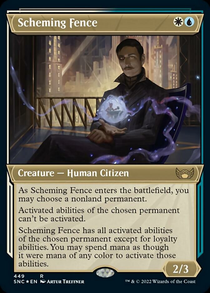 Scheming Fence (Showcase Art Deco Foil Etched) [Streets of New Capenna] | Kessel Run Games Inc. 