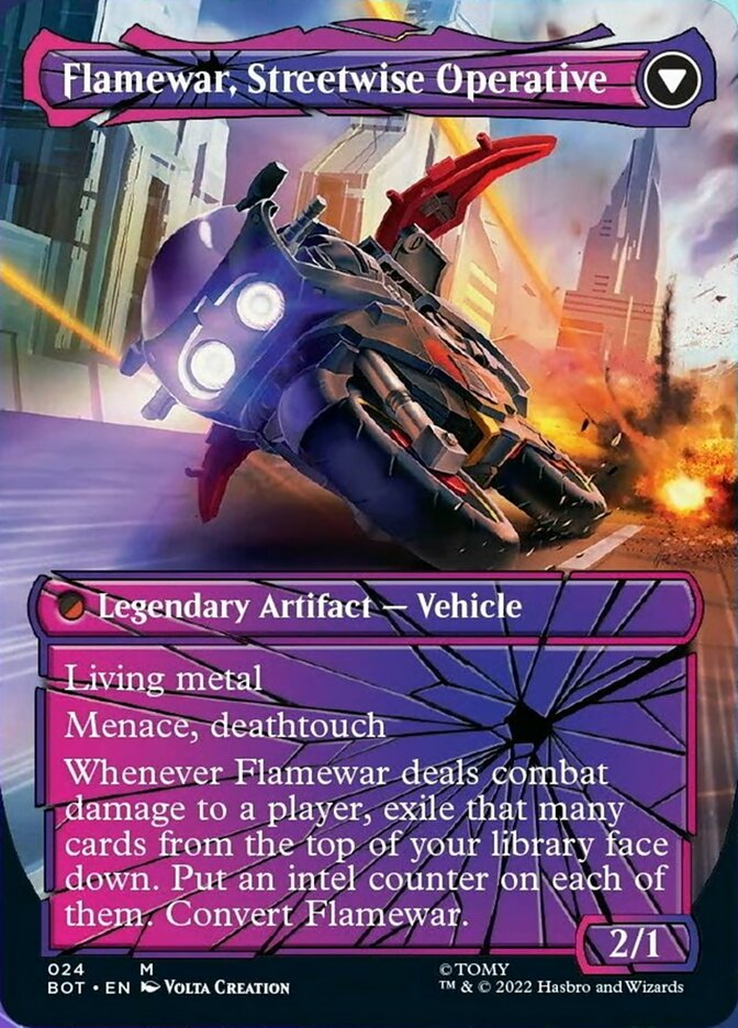 Flamewar, Brash Veteran // Flamewar, Streetwise Operative (Shattered Glass) [Transformers] | Kessel Run Games Inc. 