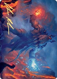 Aegar, the Freezing Flame (Gold-Stamped Signature) [Kaldheim Art Series] | Kessel Run Games Inc. 