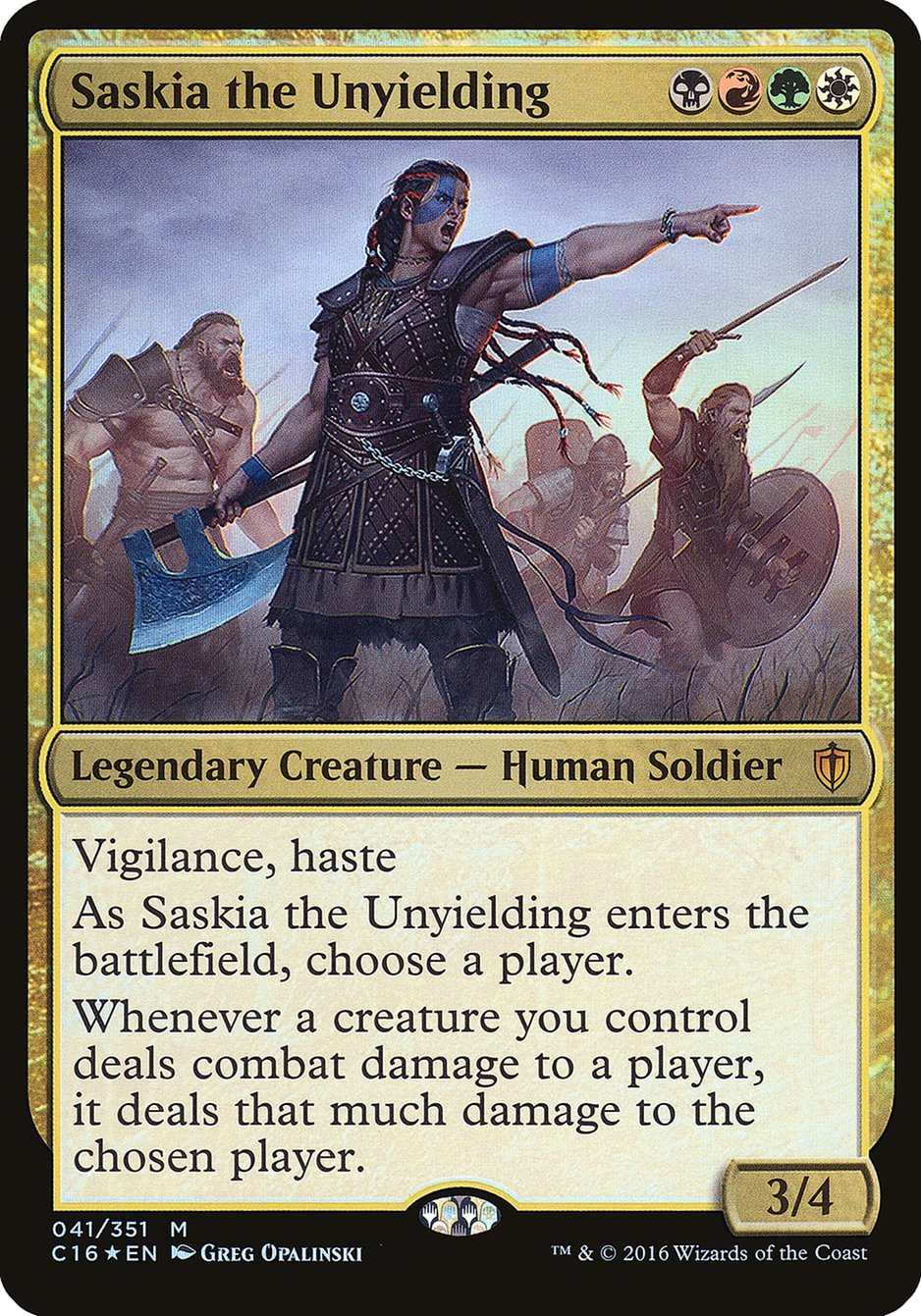 Saskia the Unyielding (Oversized) [Commander 2016 Oversized] | Kessel Run Games Inc. 