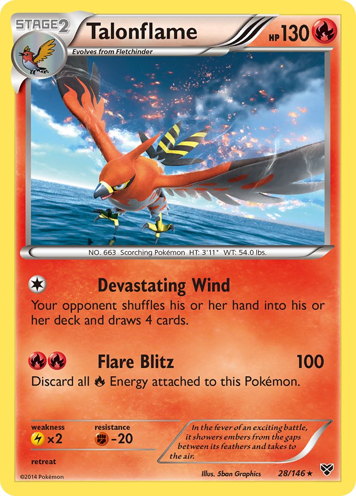Talonflame (28/146) (Cosmos Holo) (Blister Exclusive) [XY: Base Set] | Kessel Run Games Inc. 