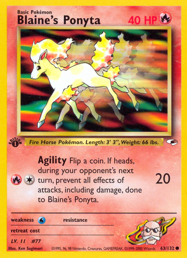 Blaine's Ponyta (63/132) [Gym Heroes 1st Edition] | Kessel Run Games Inc. 