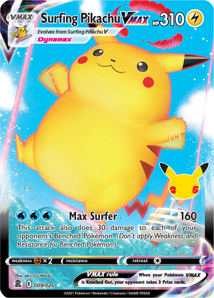 Surfing Pikachu VMAX (009/025) [Celebrations: 25th Anniversary] | Kessel Run Games Inc. 