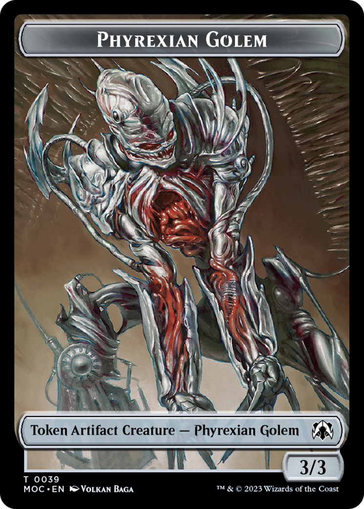 Phyrexian Golem // Phyrexian Horror Double-Sided Token [March of the Machine Commander Tokens] | Kessel Run Games Inc. 