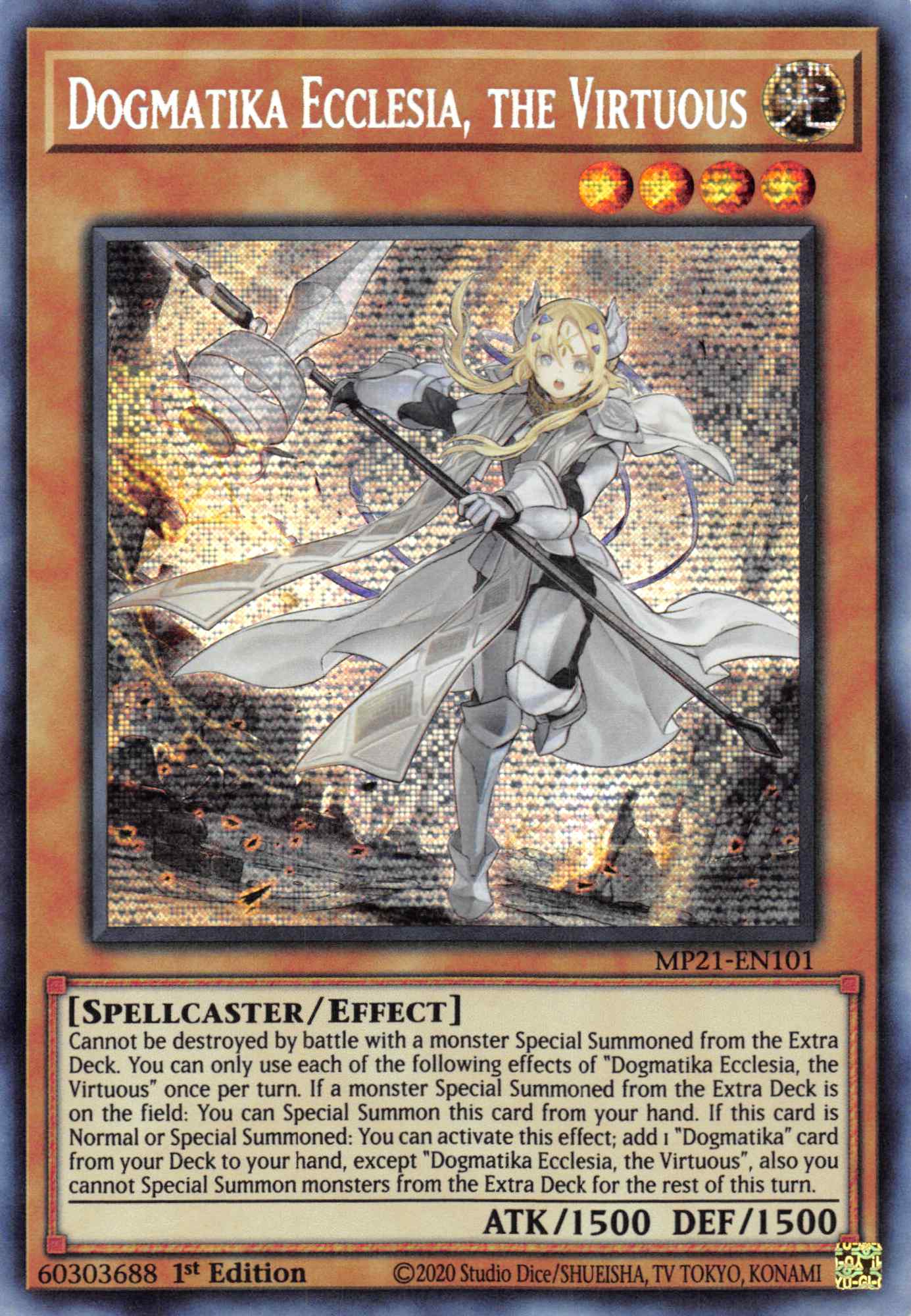 Dogmatika Ecclesia, the Virtuous [MP21-EN101] Prismatic Secret Rare | Kessel Run Games Inc. 