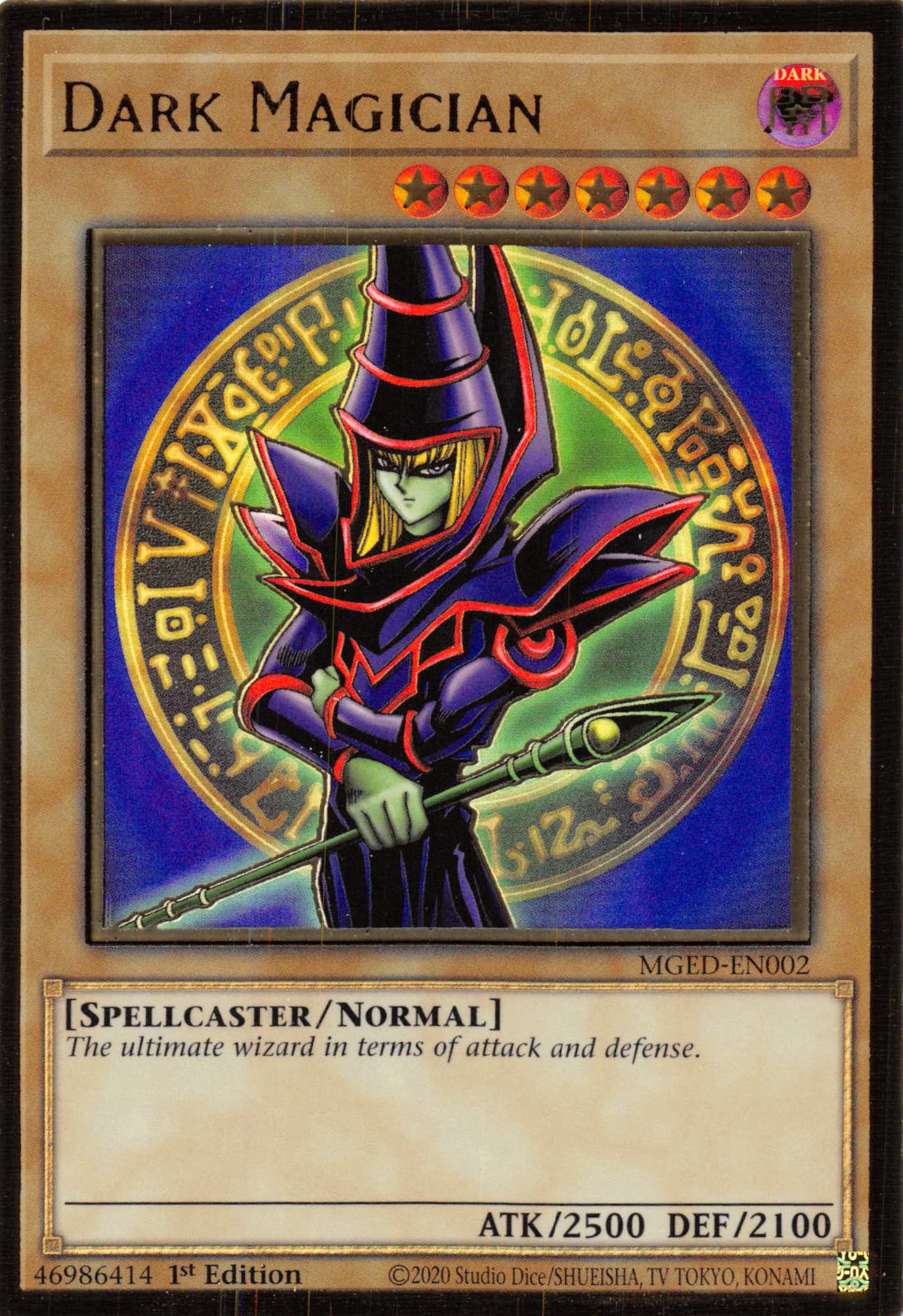 Dark Magician (Alternate Art) [MGED-EN002] Gold Rare | Kessel Run Games Inc. 