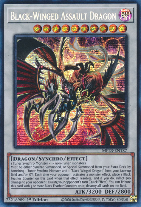 Black-Winged Assault Dragon [MP23-EN187] Prismatic Secret Rare | Kessel Run Games Inc. 