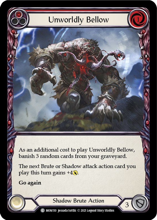 Unworldly Bellow (Red) [MON150-RF] (Monarch)  1st Edition Rainbow Foil | Kessel Run Games Inc. 