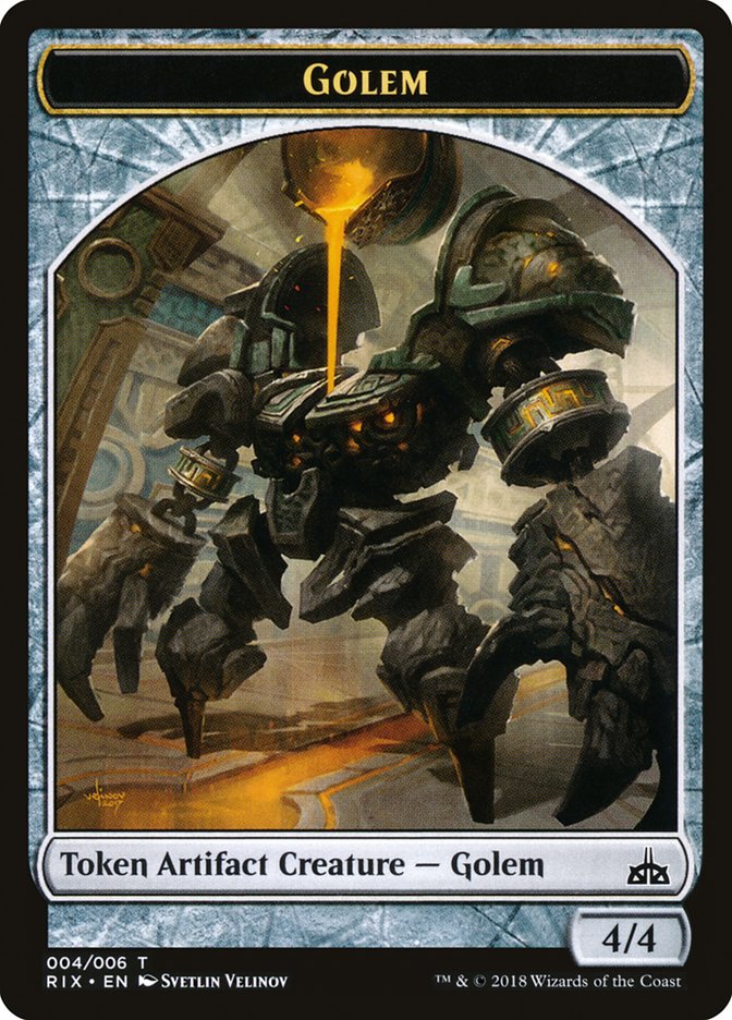 Golem Token [Rivals of Ixalan Tokens] | Kessel Run Games Inc. 