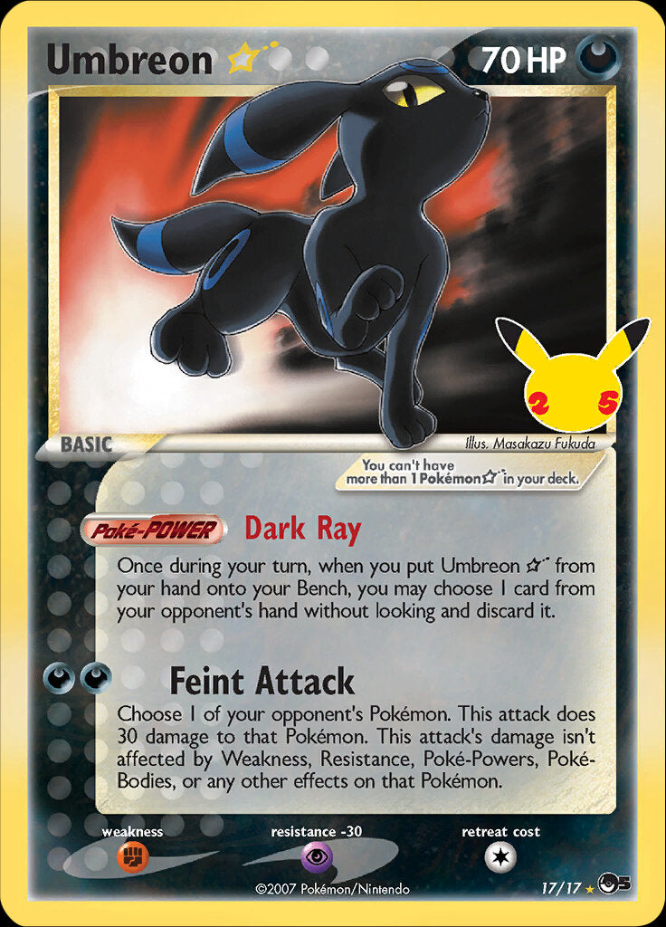 Umbreon (17/17) (Star) [Celebrations: 25th Anniversary - Classic Collection] | Kessel Run Games Inc. 