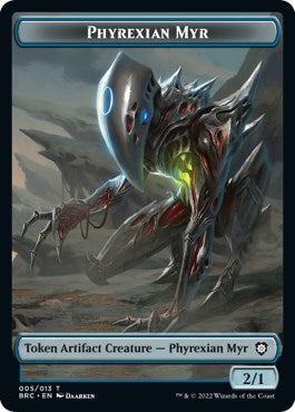 Scrap // Phyrexian Myr Double-Sided Token [The Brothers' War Commander Tokens] | Kessel Run Games Inc. 