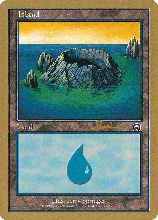 Island (335) (Antoine Ruel) [World Championship Decks 2001] | Kessel Run Games Inc. 