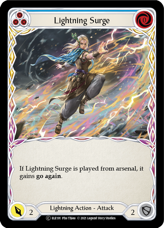 Lightning Surge (Blue) [U-ELE191] (Tales of Aria Unlimited)  Unlimited Rainbow Foil | Kessel Run Games Inc. 