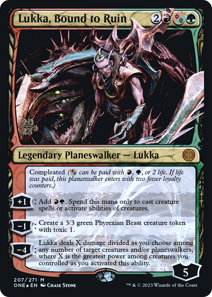 Lukka, Bound to Ruin [Phyrexia: All Will Be One Prerelease Promos] | Kessel Run Games Inc. 