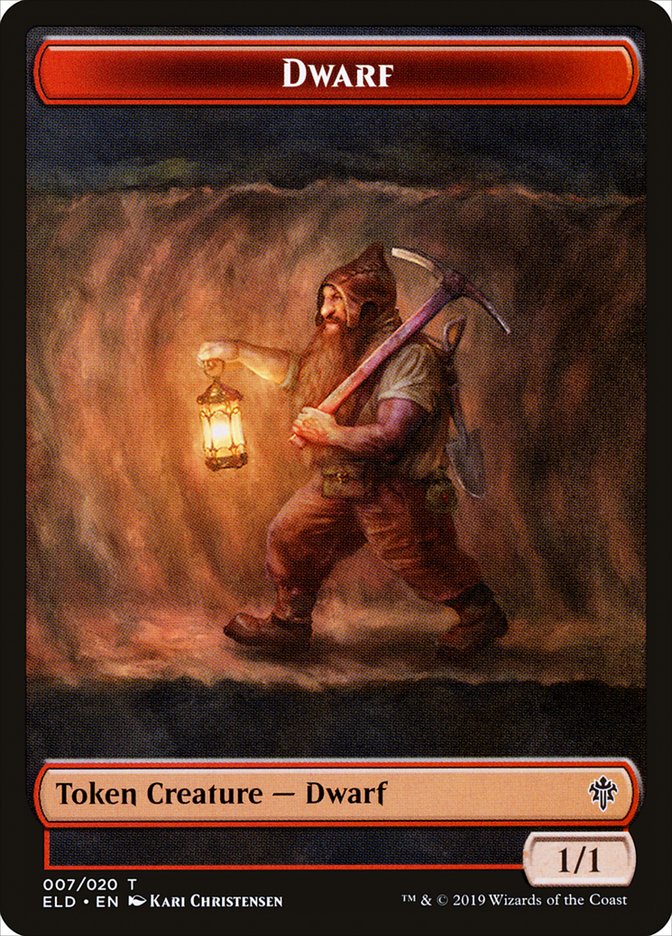 Dwarf Token [Throne of Eldraine Tokens] | Kessel Run Games Inc. 