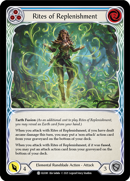 Rites of Replenishment (Blue) [ELE081] (Tales of Aria)  1st Edition Rainbow Foil | Kessel Run Games Inc. 