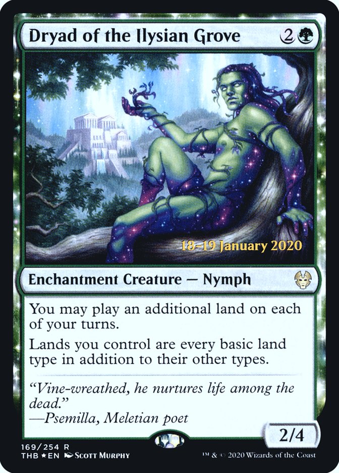 Dryad of the Ilysian Grove [Theros Beyond Death Prerelease Promos] | Kessel Run Games Inc. 