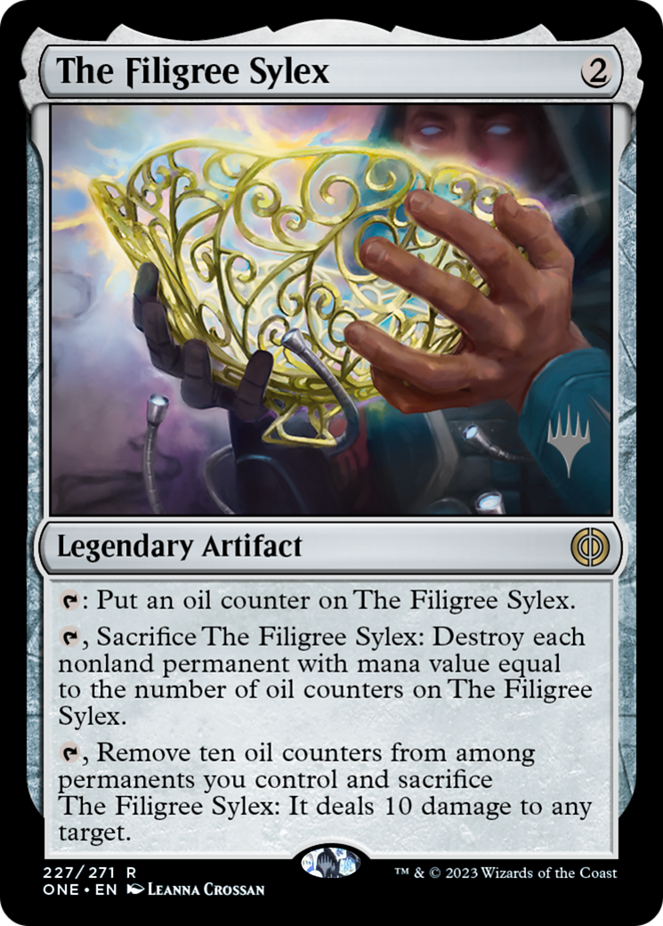 The Filigree Sylex (Promo Pack) [Phyrexia: All Will Be One Promos] | Kessel Run Games Inc. 