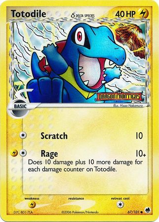 Totodile (67/101) (Delta Species) (Stamped) [EX: Dragon Frontiers] | Kessel Run Games Inc. 