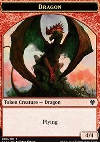 Dragon (006) // Gold Double-Sided Token [Commander 2017 Tokens] | Kessel Run Games Inc. 