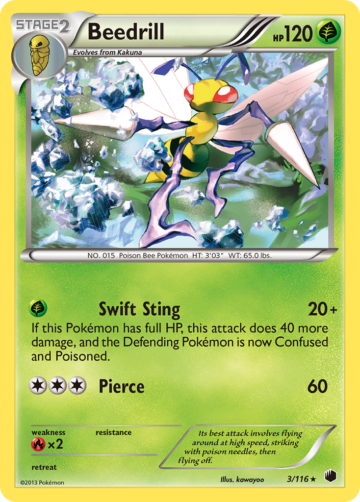 Beedrill (3/116) [Black & White: Plasma Freeze] | Kessel Run Games Inc. 