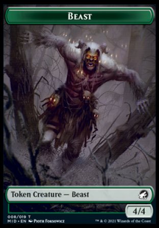 Beast Token [Innistrad: Midnight Hunt Tokens] | Kessel Run Games Inc. 