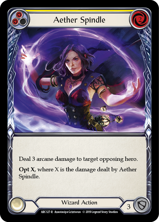 Aether Spindle (Yellow) [ARC127-R] (Arcane Rising)  1st Edition Rainbow Foil | Kessel Run Games Inc. 