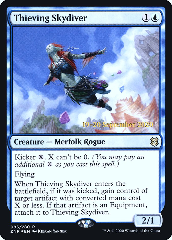 Thieving Skydiver [Zendikar Rising Prerelease Promos] | Kessel Run Games Inc. 