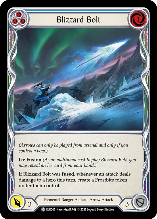 Blizzard Bolt (Blue) [ELE046] (Tales of Aria)  1st Edition Rainbow Foil | Kessel Run Games Inc. 