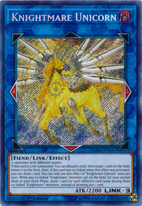 Knightmare Unicorn [FLOD-EN047] Secret Rare | Kessel Run Games Inc. 