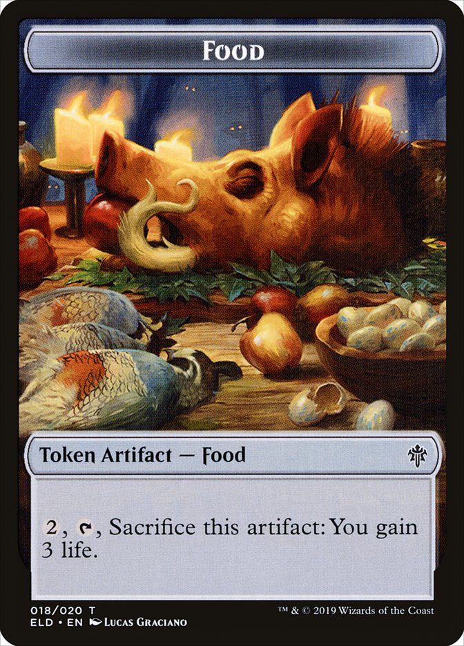 Faerie // Food (18) Double-Sided Token [Throne of Eldraine Tokens] | Kessel Run Games Inc. 