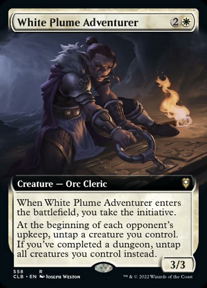 White Plume Adventurer (Extended Art) [Commander Legends: Battle for Baldur's Gate] | Kessel Run Games Inc. 