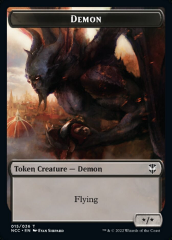 Demon // Copy Double-Sided Token [Streets of New Capenna Commander Tokens] | Kessel Run Games Inc. 