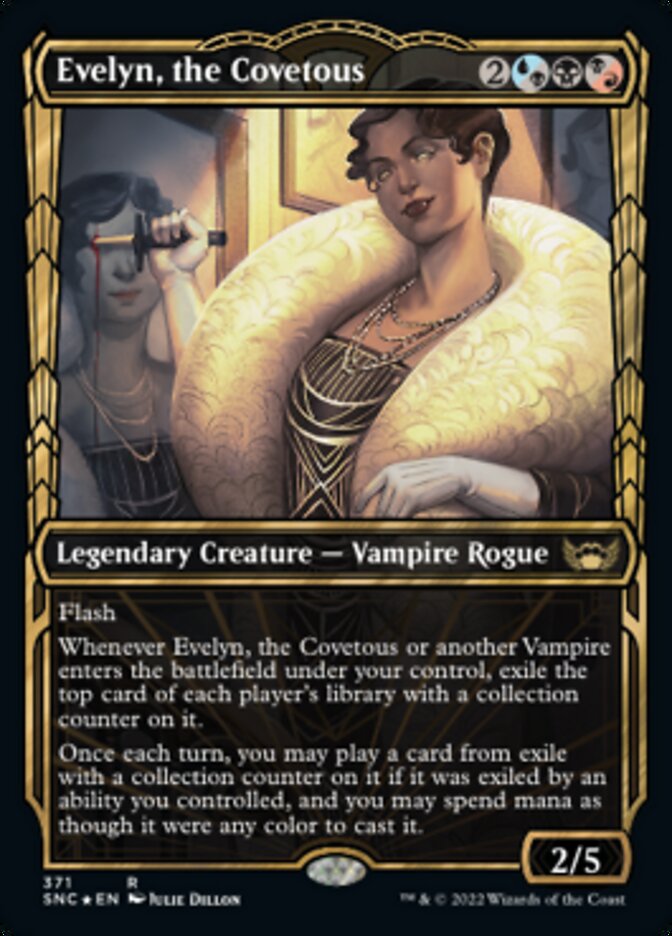 Evelyn, the Covetous (Showcase Golden Age Gilded Foil) [Streets of New Capenna] | Kessel Run Games Inc. 