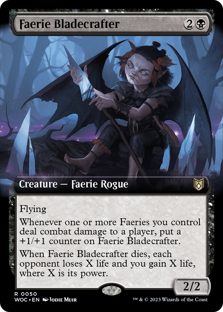 Faerie Bladecrafter (Extended Art) [Wilds of Eldraine Commander] | Kessel Run Games Inc. 