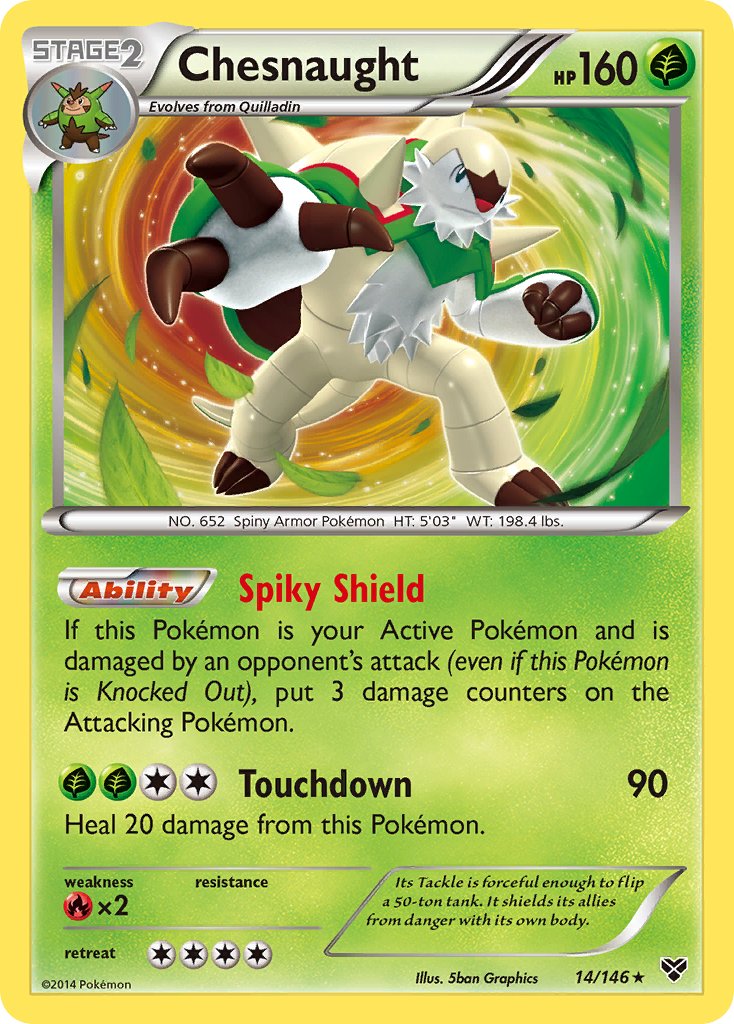 Chesnaught (14/146) (Cosmos Holo) (Blister Exclusive) [XY: Base Set] | Kessel Run Games Inc. 