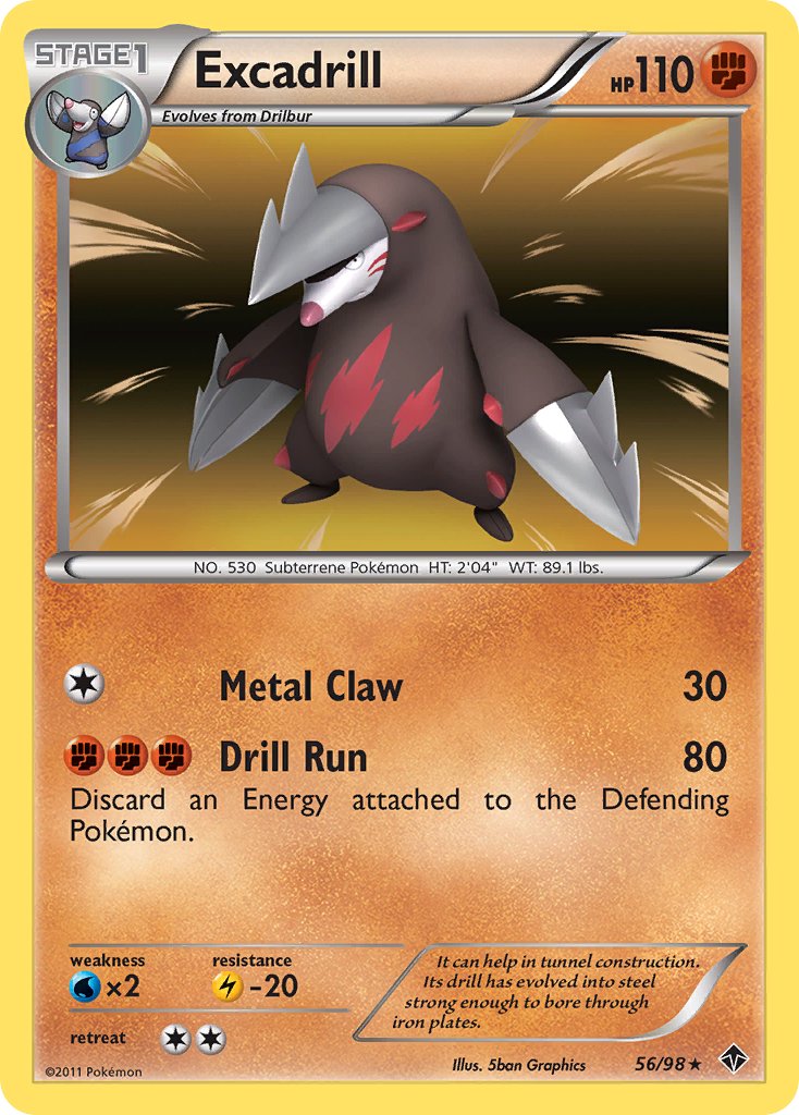 Excadrill (56/98) (Cosmos Holo) (Blister Exclusive) [Black & White: Emerging Powers] | Kessel Run Games Inc. 