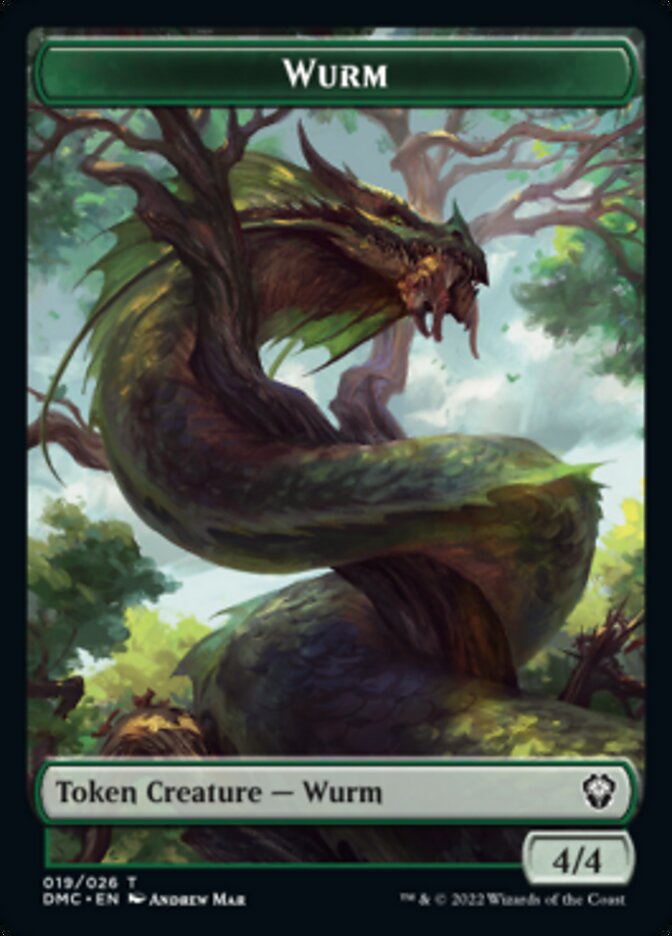 Bird (002) // Wurm Double-Sided Token [Dominaria United Tokens] | Kessel Run Games Inc. 