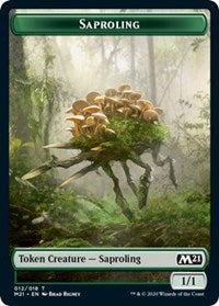 Saproling // Zombie Double-Sided Token [Core Set 2021 Tokens] | Kessel Run Games Inc. 